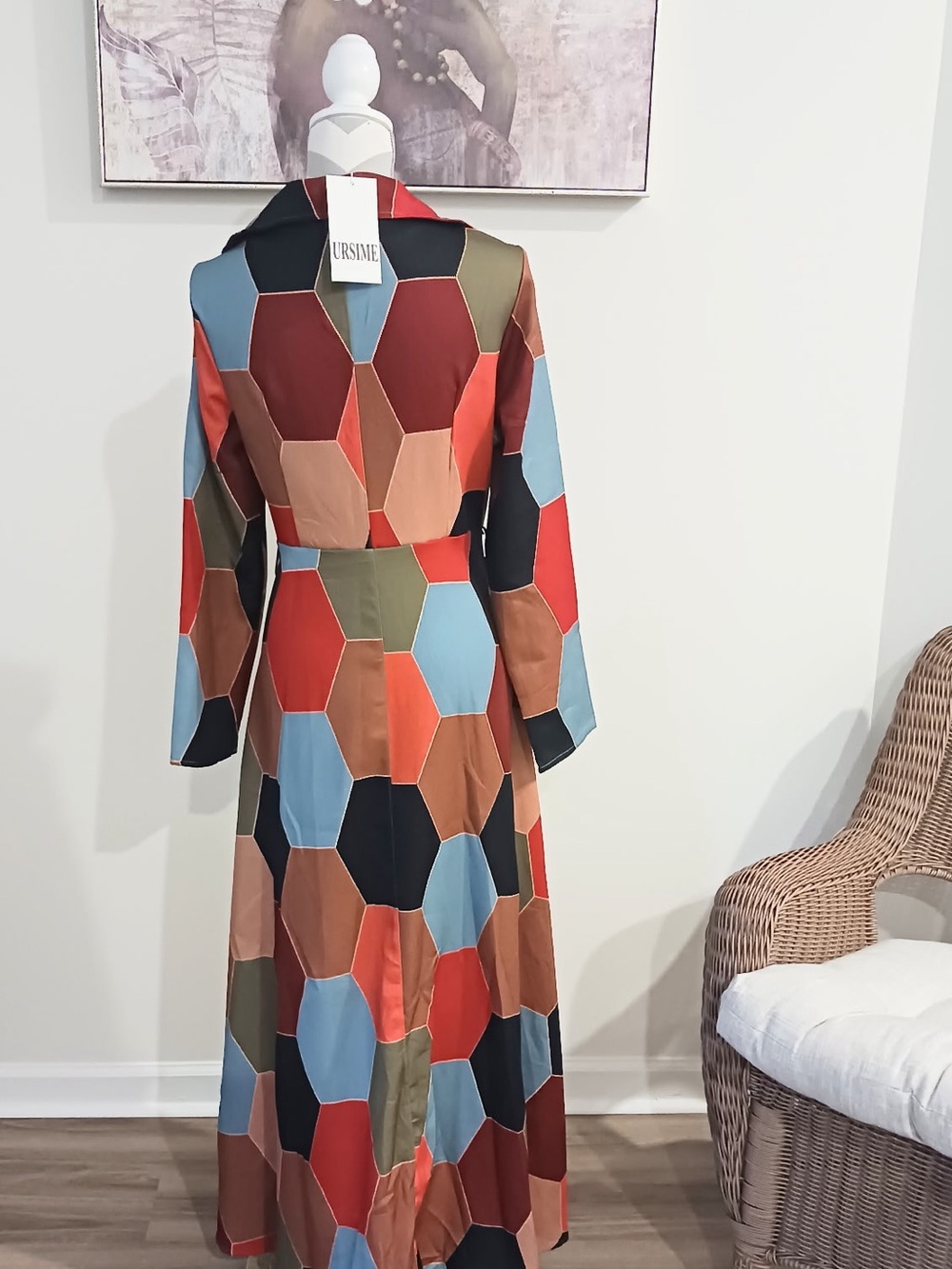 Ursime Dresses/Ursime Ankle Length A-line Colorblock Dress - Picture 3 of 9